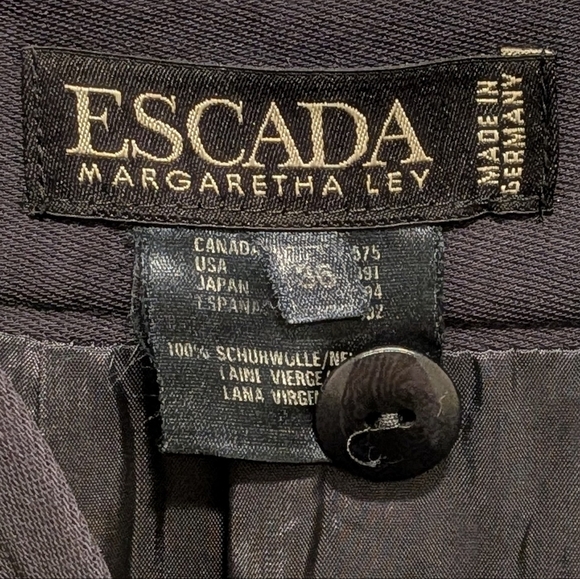 Vintage 90s Escada by Margaretha Ley 36 Navy Blue Wool Tiered Mini Skirt - Picture 4 of 8